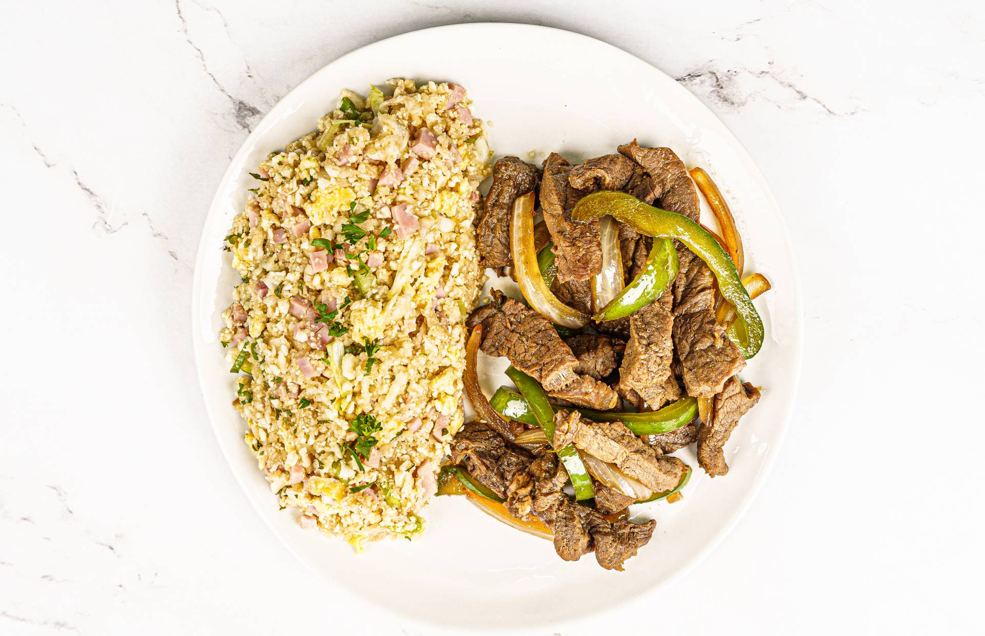 47. Pepper Steak / Arroz Coli Chino (Low Carb)