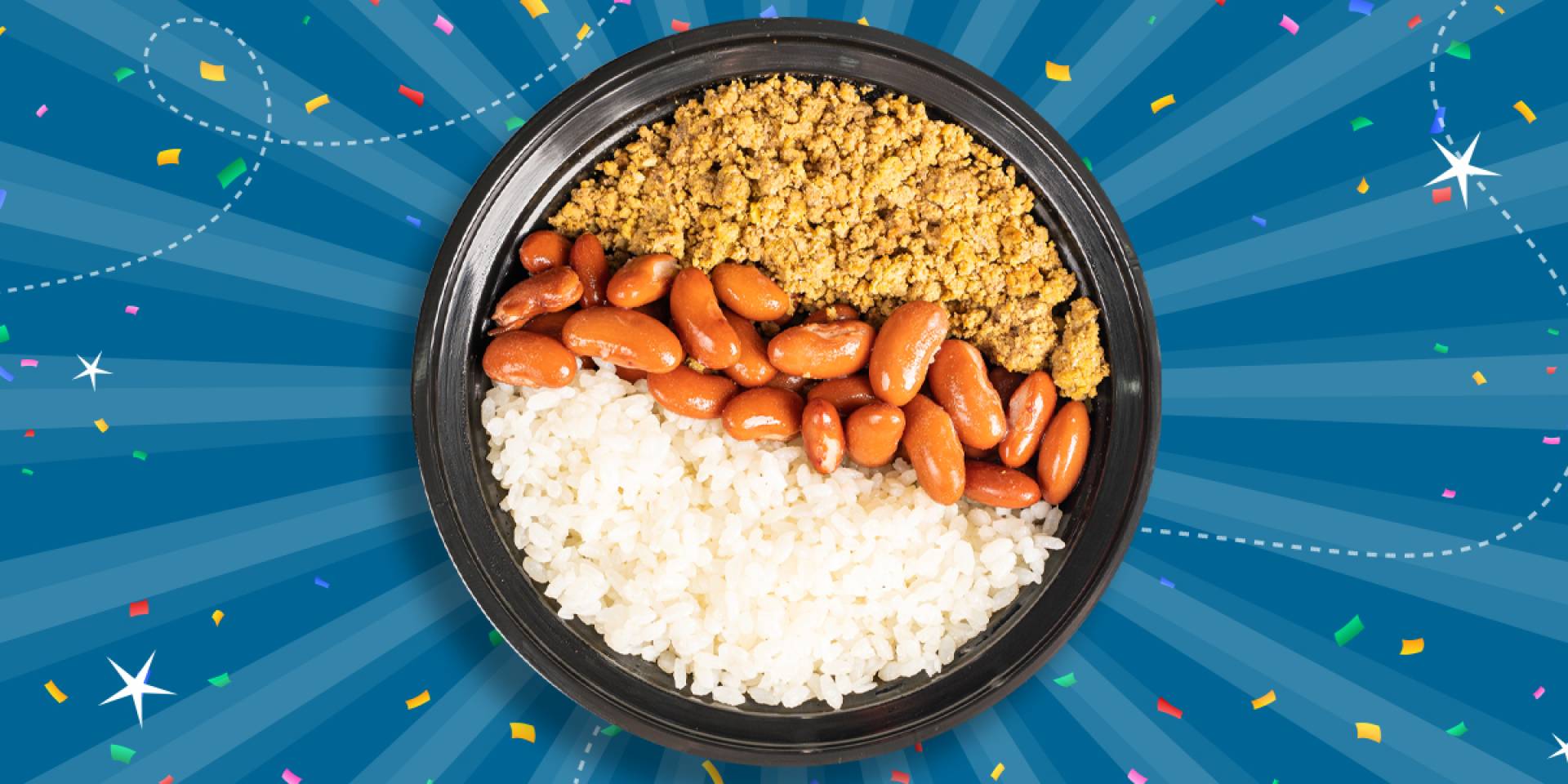 55. Carne Molida con Arroz Blanco y Habichuelas Rojas (Niños)