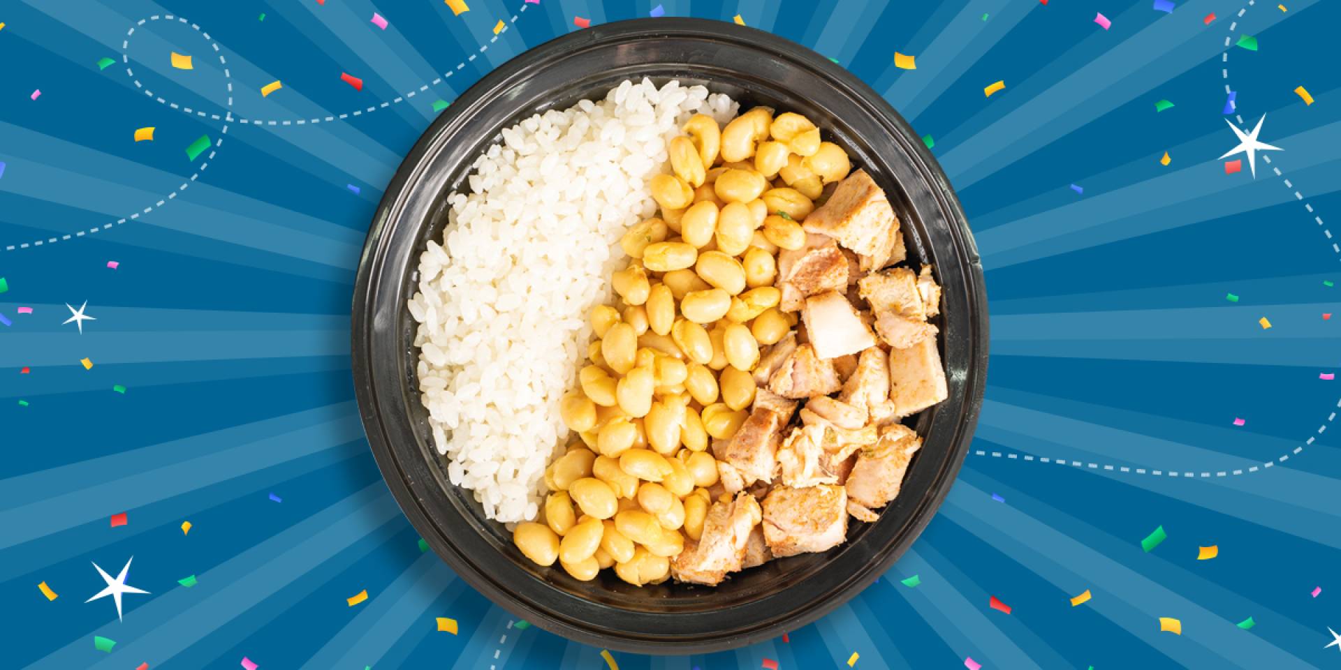 56. Pollo en Trocitos con Arroz y Habichuelas Blancas (Niños)